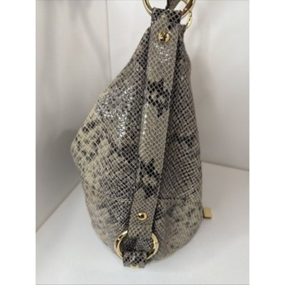 Michael Kors Python Embossed Leather Hobo Shoulde… - image 4